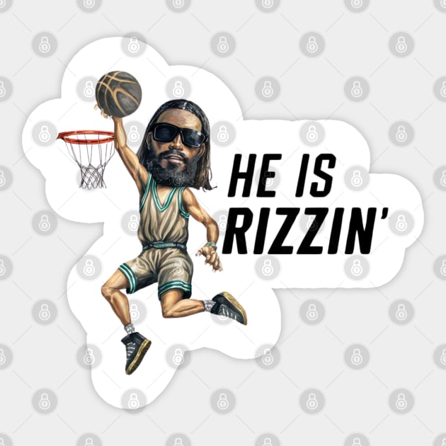 HE IS RIZZIN BLACK JESUS Sticker by Lolane